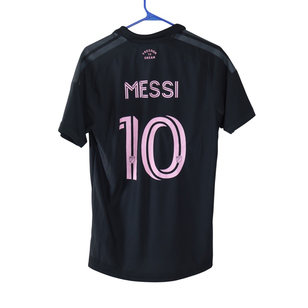 Adidas Inter Miami Away Jersey Messi 10 Black Pink Slim Fit Medium NWT - Picture 3 of 12